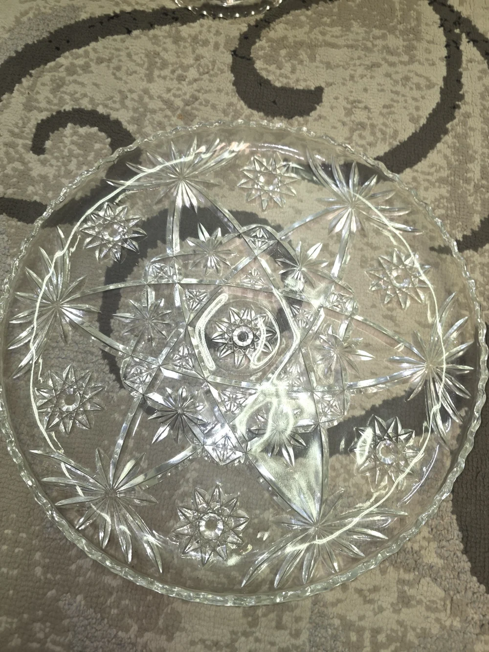 Anchor Hocking Early American Footed Cake Plate - Clear Glass